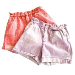 BK01 * Jordache Girls Rolled Cuff Shorts Pink Purple Size 14
